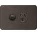 Hager Silhouette 15A Socket Horz + Shutter Matt Black