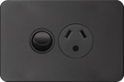 Hager Silhouette 10A Socket R Earth Matt Black