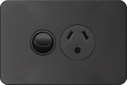 Hager Silhouette 10A Socket R Earth Matt Black