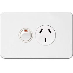 Hager Silhouette 10A Socket Horz + Shutter