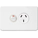 Hager Silhouette 10A Socket Horz + Shutter