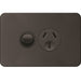 Hager Silhouette 10A Socket Horz + Shutter Matt Black
