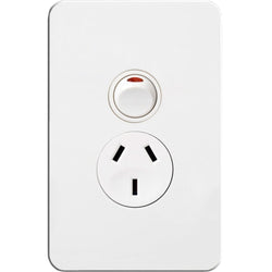 Hager Silhouette 10A Socket Vertical + Shutter
