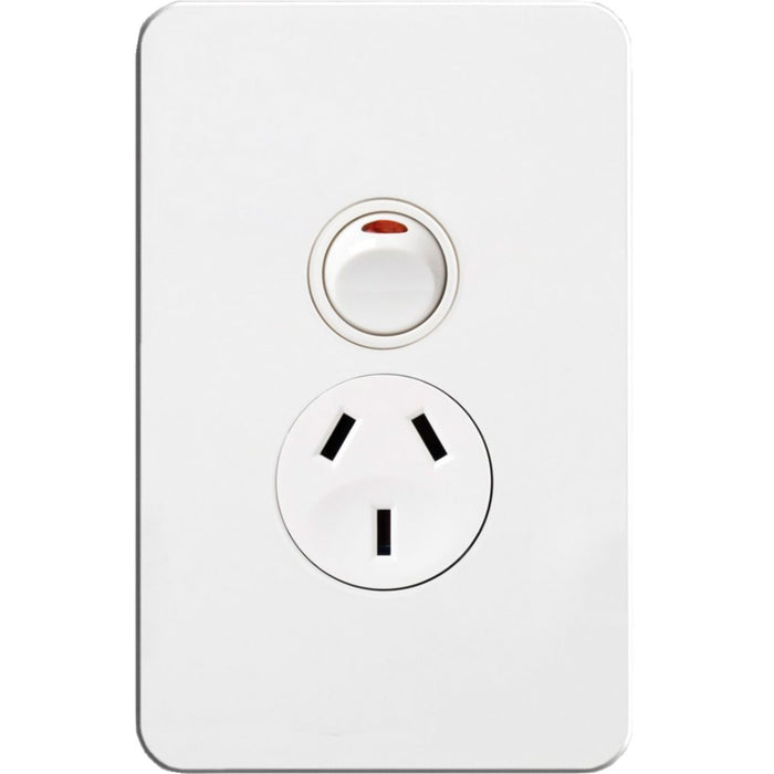 Hager Silhouette 10A Socket Vertical + Shutter