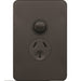 Hager Silhouette 10A Socket Vertical + Shutter Matt Black