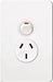 Hager Silhouette 10A Socket Vertical + Shutter Matt White