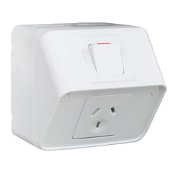 Hager Weatherproof 10A Single GPO White