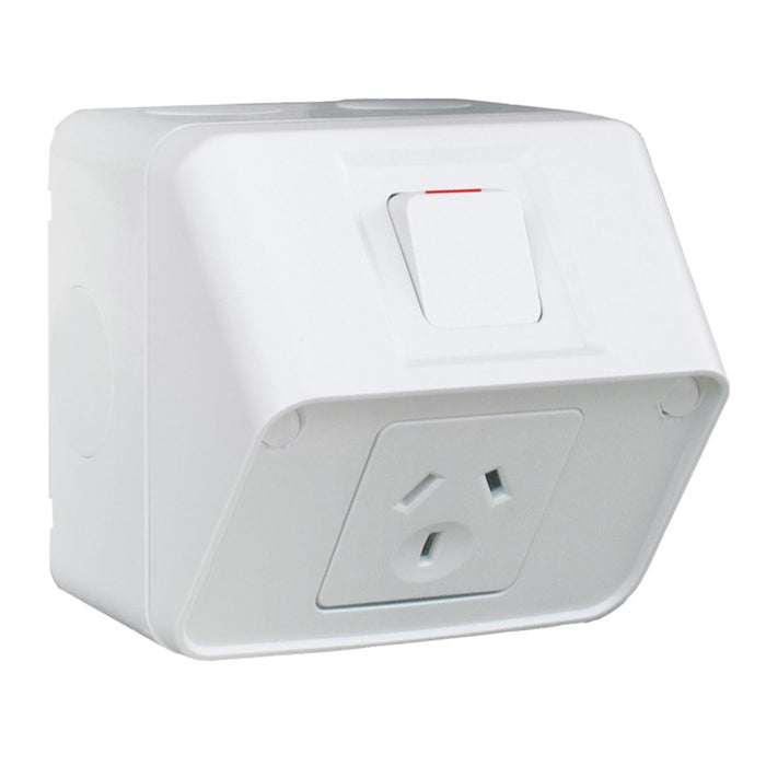 Hager Weatherproof 10A Single GPO White