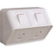 Hager Weatherproof 10A Twin GPO Shallow