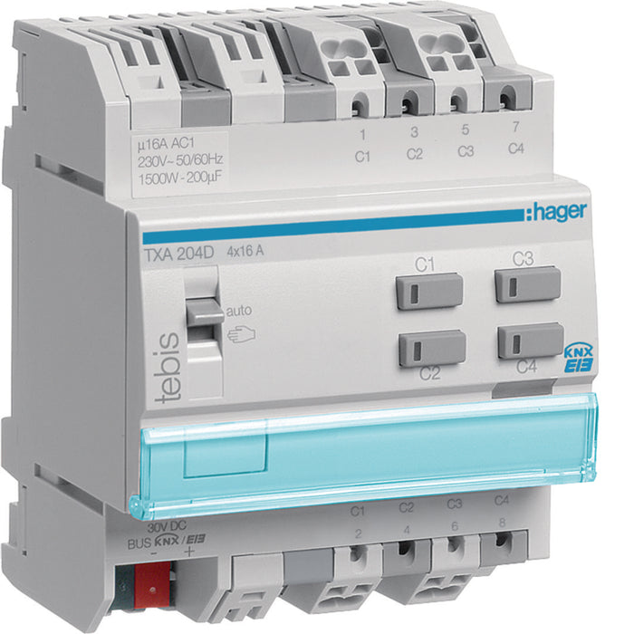 Hager Output 4 -Fold 16A C-Load Adapted