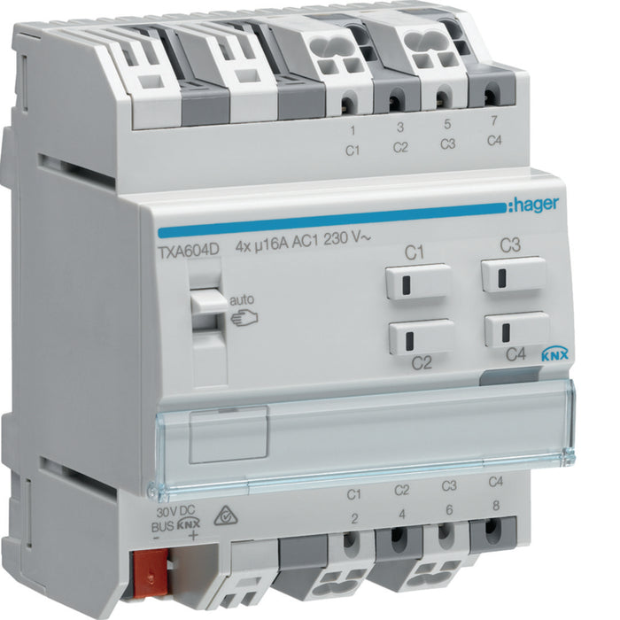 Hager Output 4 -Fold 16A C-Load Adapted / Ne