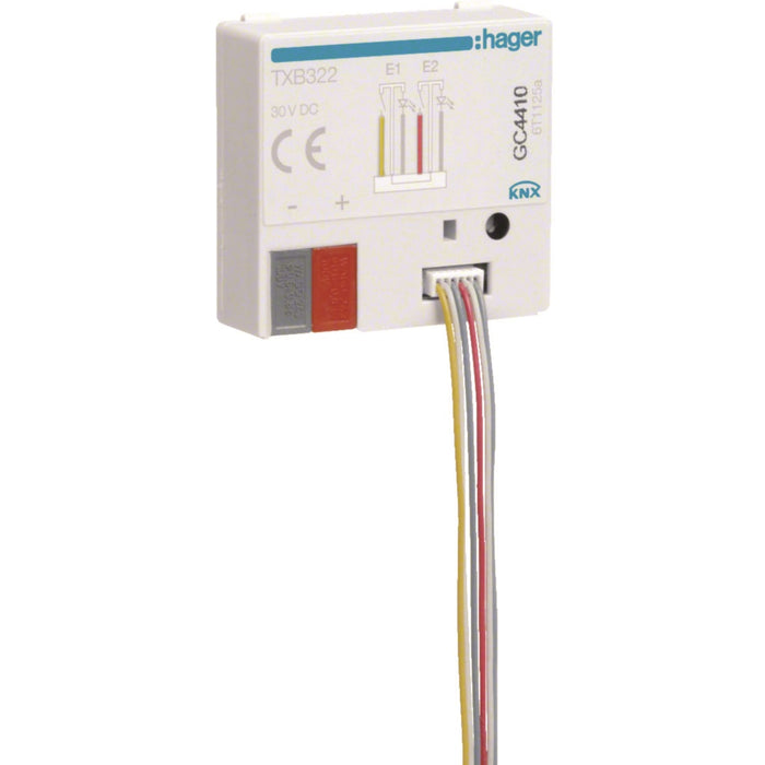 Hager Flush Mounted Input+LED Output 2-Fold