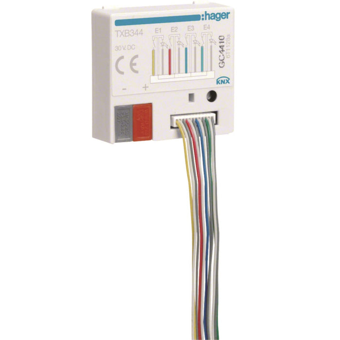 Hager Flush Mounted Input+LED Output 4-Fold