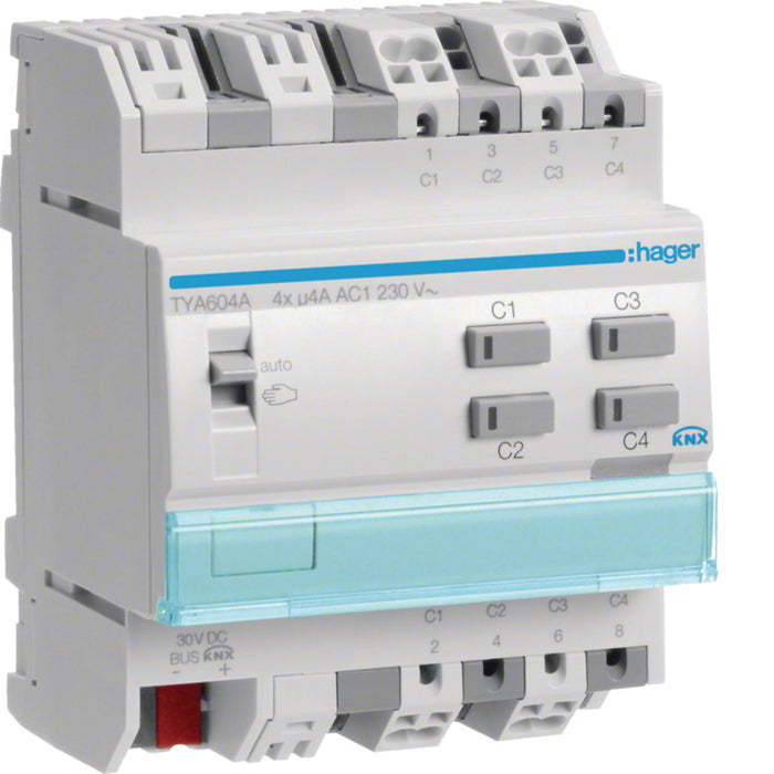Hager Output Module 4X 4A /230V~ KNX