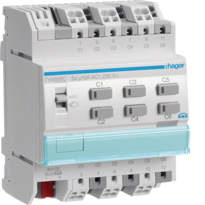 Hager Output Module 6X 16A /230V~ KNX