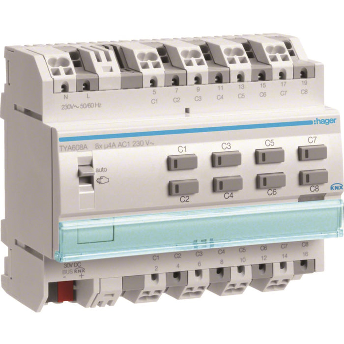 Hager Output Module 8X 4A /230V~ KNX