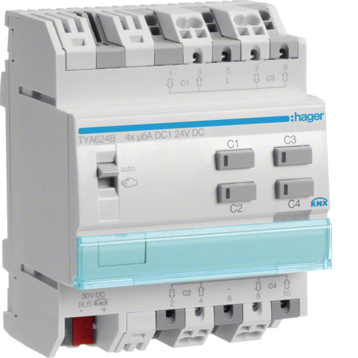 Hager Output Device For 4 Shutters 24V Dc