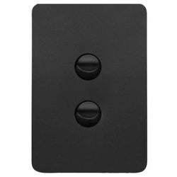 Hager Allure KNX Switch With Neon 2 Gang Matt Black