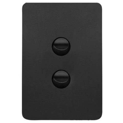 Hager Allure KNX Switch With Neon 2 Gang Matt Black