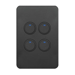 Hager Allure KNX Switch With Neon 4 Gang Matt Black