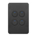 Hager Allure KNX Switch With Neon 4 Gang Matt Black