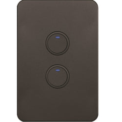 Hager Silhouette Tactile Swtch KNX 2Gang Led Matt Black