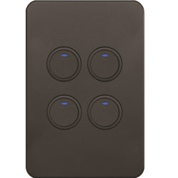 Hager Silhouette Tactile Swtch KNX 4Gang Led Matt Black