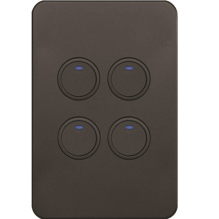 Hager Silhouette Tactile Swtch KNX 4Gang Led Matt Black