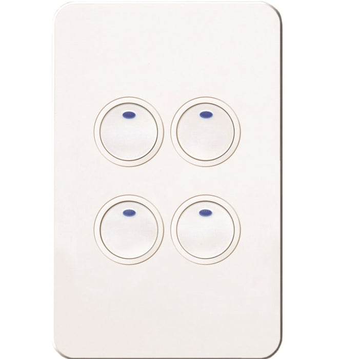 Hager Silhouette Tactile Swtch KNX 4Gang Led White