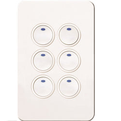Hager Silhouette Tactile Swtch KNX 6Gang Led White