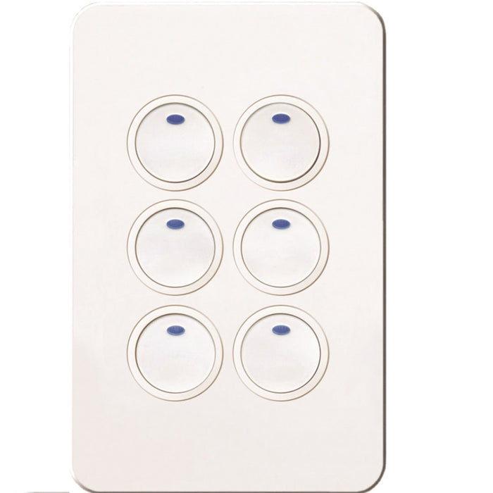 Hager Silhouette Tactile Swtch KNX 6Gang Led White