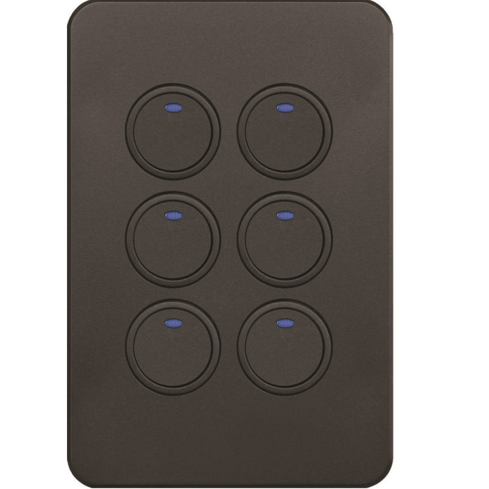 Hager Silhouette Tactile Swtch KNX 6Gang Led Matt Black