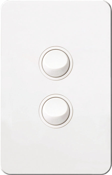 Hager Silhouette 2G Lp Switch Vertical Matt White