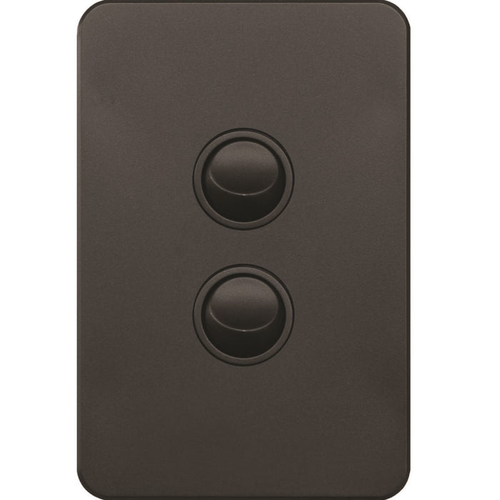Hager Silhouette 2G Lp Switch Vertical Matt Black