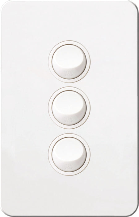Hager Silhouette 3G Lp Switch Vertical Matt White