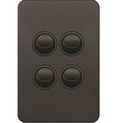 Hager Silhouette 4G Lp Switch Vertical Matt Black