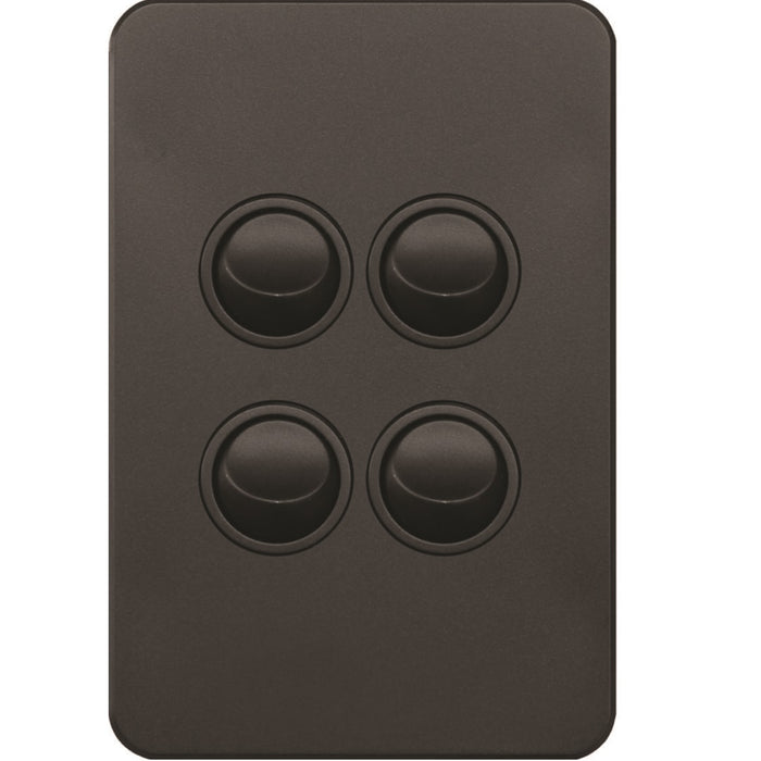 Hager Silhouette 4G Lp Switch Vertical Matt Black