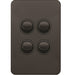 Hager Silhouette 4G Lp Switch Vertical Matt Black