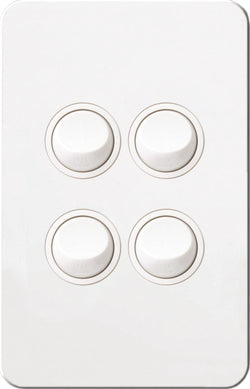 Hager Silhouette 4G Lp Switch Vertical Matt White