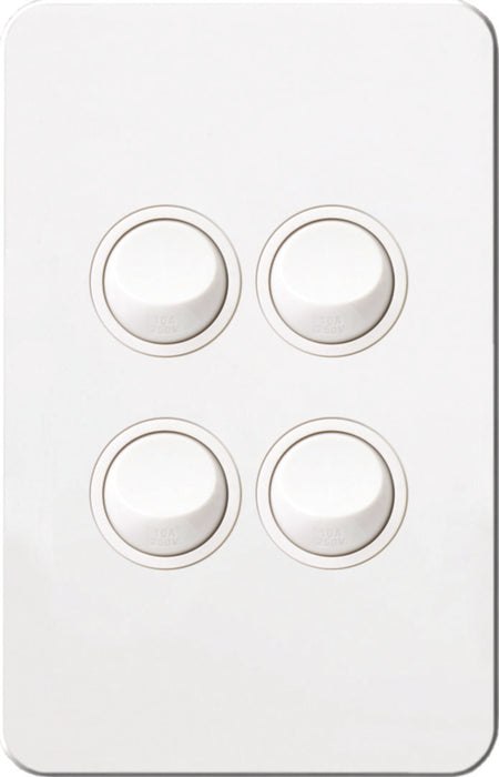 Hager Silhouette 4G Lp Switch Vertical Matt White