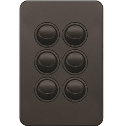 Hager Silhouette 6G Lp Switch Vertical Matt Black