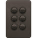 Hager Silhouette 6G Lp Switch Vertical Matt Black