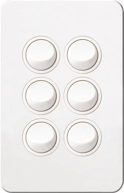 Hager Silhouette 6G Lp Switch Vertical Matt White