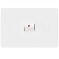 Hager Allure Cooker Switch 40A Double Pole Horizontal Matt White