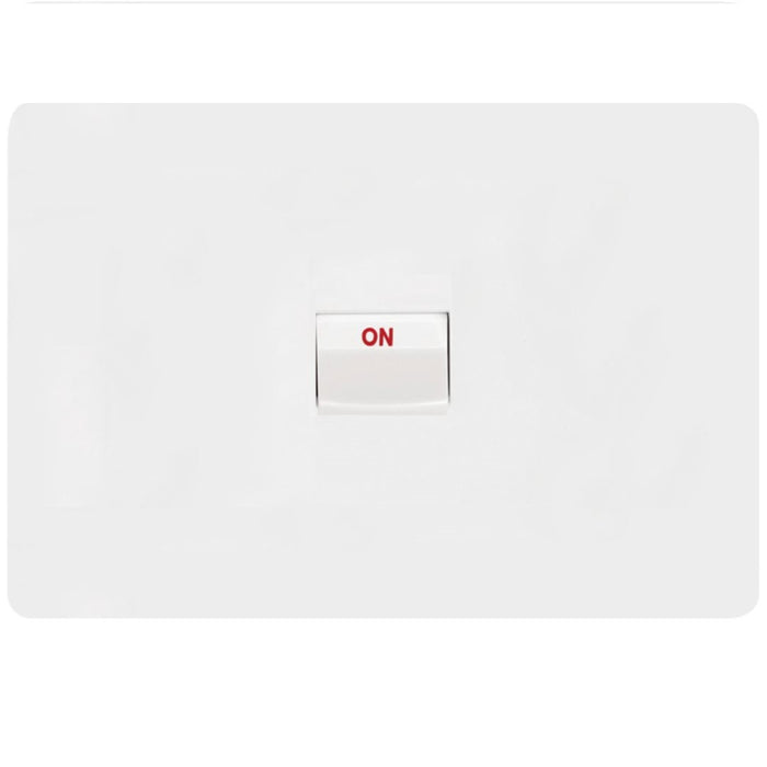 Hager Allure Cooker Switch 40A Double Pole Horizontal Matt White