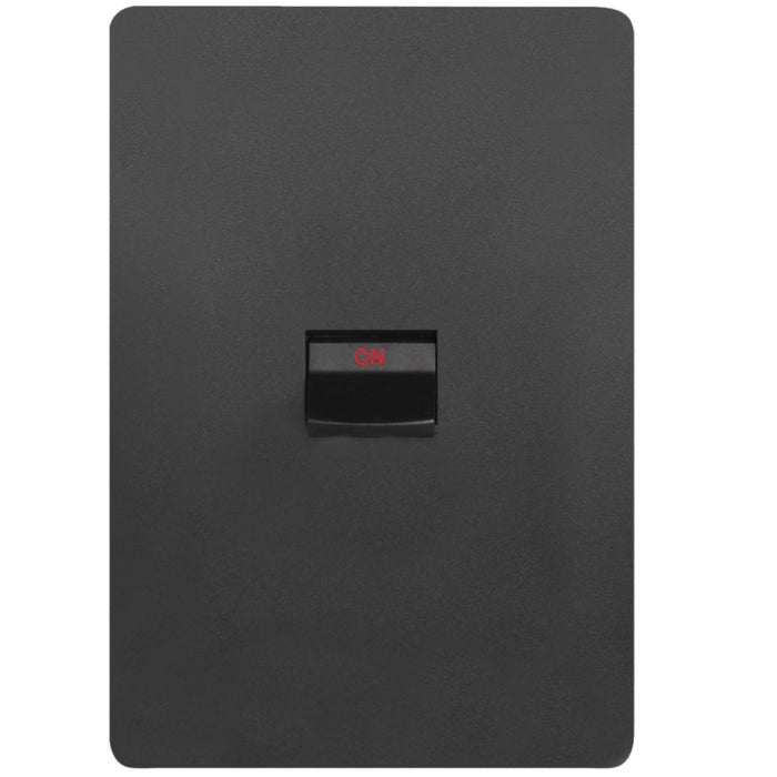 Hager Allure Cooker Switch 40A Double Pole Vertical Matt Black