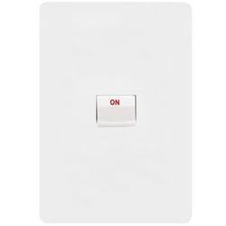 Hager Allure Cooker Switch 40A Double Pole Vertical Matt White