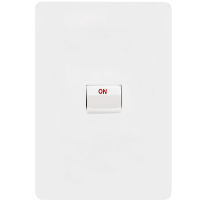 Hager Allure Cooker Switch 40A Double Pole Vertical Matt White