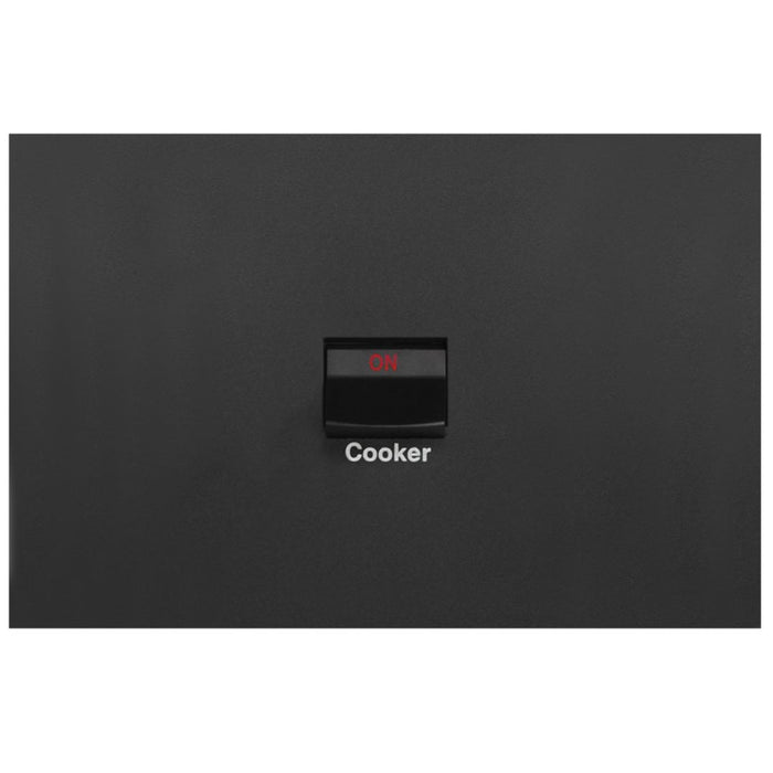 Hager Finesse Cooker Switch 40A Double Pole Horizontal Matt Black