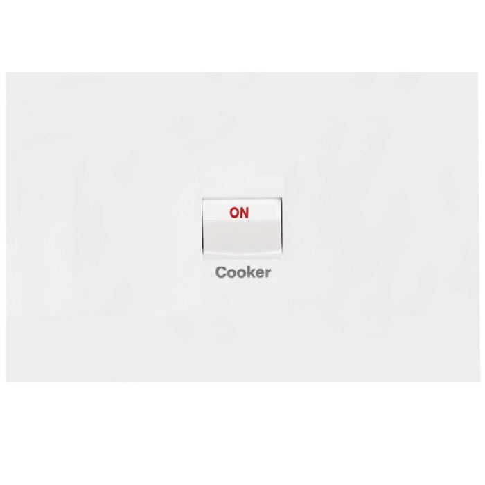 Hager Finesse Cooker Switch 40A Double Pole Horizontal